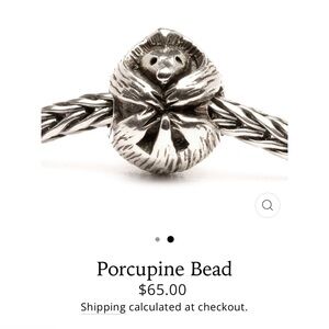 Trollbeads Silver Porcupine Bead